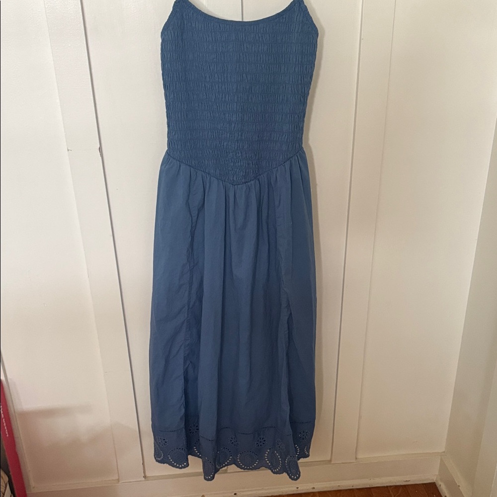 American Eagle Outfitters Dark Blue Smocked Dress